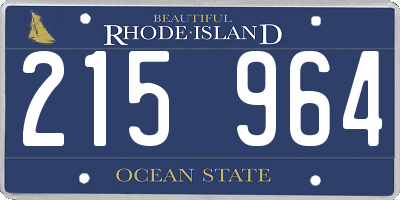 RI license plate 215964