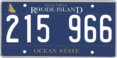 RI license plate 215966