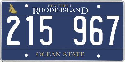 RI license plate 215967