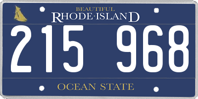 RI license plate 215968