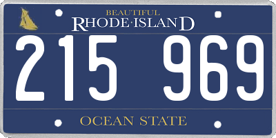 RI license plate 215969