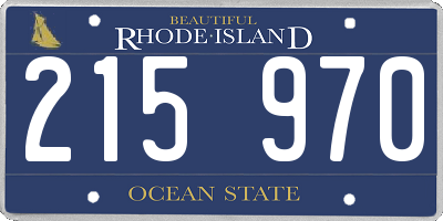 RI license plate 215970