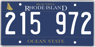 RI license plate 215972