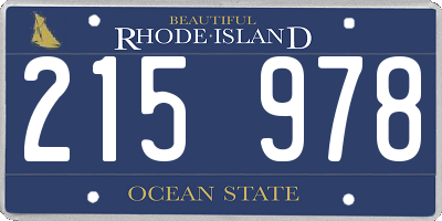 RI license plate 215978
