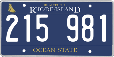RI license plate 215981