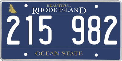 RI license plate 215982