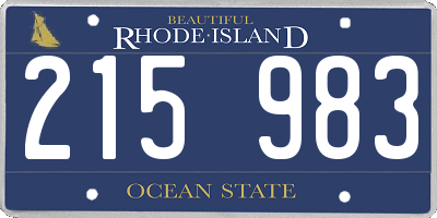 RI license plate 215983