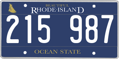 RI license plate 215987