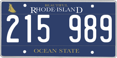 RI license plate 215989