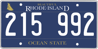 RI license plate 215992