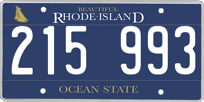 RI license plate 215993