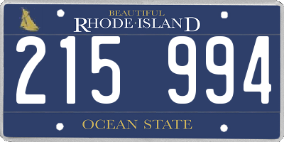 RI license plate 215994