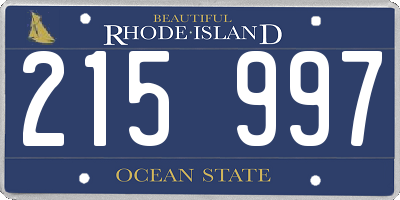 RI license plate 215997