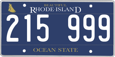 RI license plate 215999