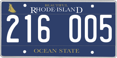 RI license plate 216005