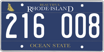 RI license plate 216008