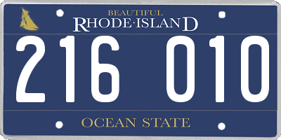 RI license plate 216010