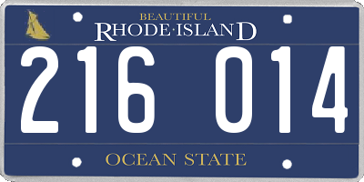 RI license plate 216014