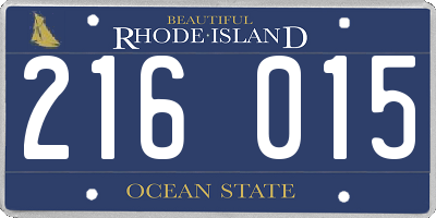 RI license plate 216015