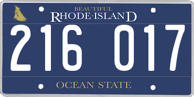 RI license plate 216017