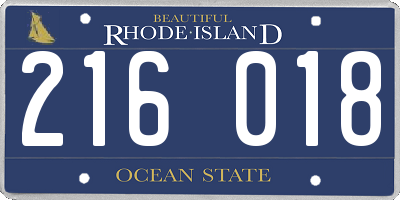 RI license plate 216018