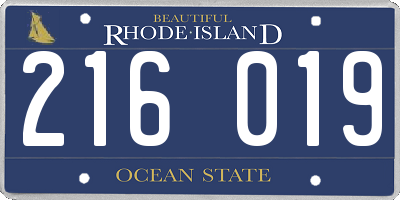 RI license plate 216019