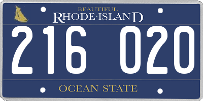 RI license plate 216020