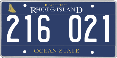 RI license plate 216021