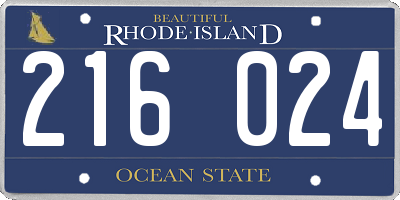RI license plate 216024
