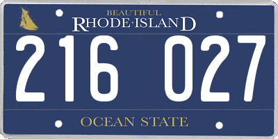 RI license plate 216027
