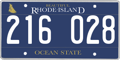 RI license plate 216028
