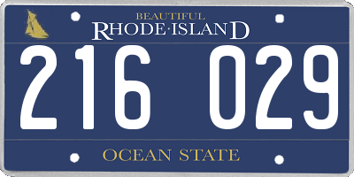 RI license plate 216029