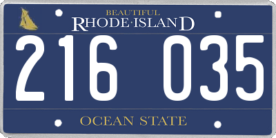 RI license plate 216035