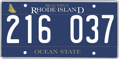 RI license plate 216037