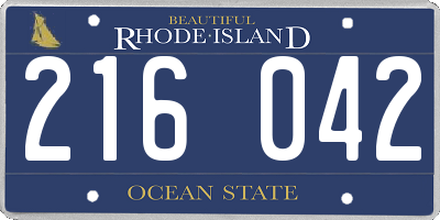 RI license plate 216042