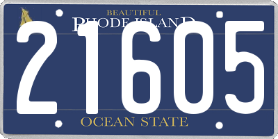 RI license plate 21605