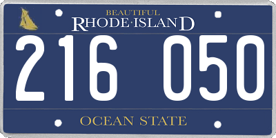 RI license plate 216050