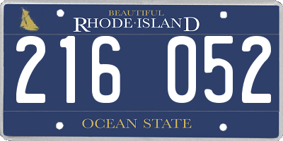 RI license plate 216052