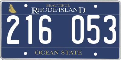 RI license plate 216053