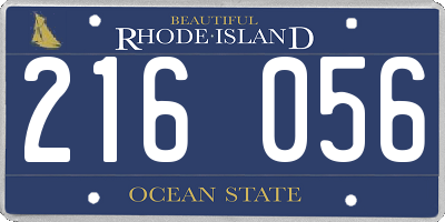 RI license plate 216056