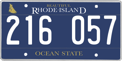 RI license plate 216057