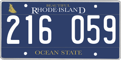RI license plate 216059