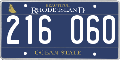 RI license plate 216060