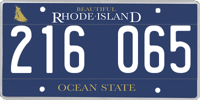 RI license plate 216065