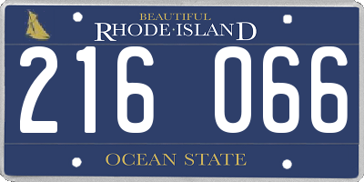 RI license plate 216066