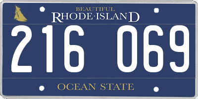 RI license plate 216069