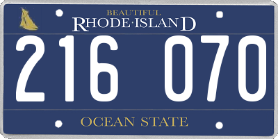 RI license plate 216070