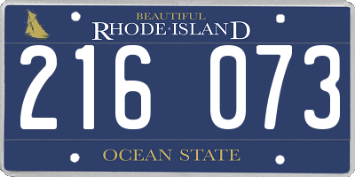 RI license plate 216073