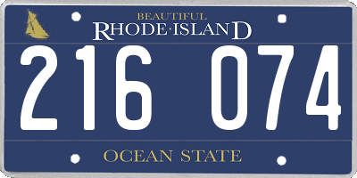 RI license plate 216074