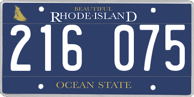 RI license plate 216075